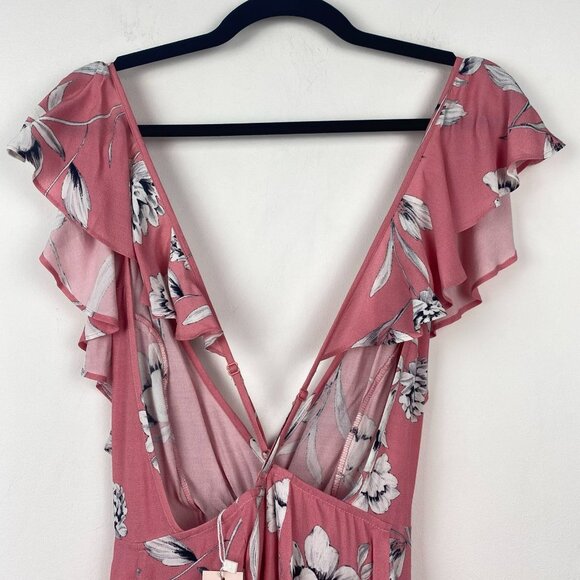 NWT YUMI KIM Romper Call Back Romper in Rose Duet Pink Floral Ruffle Medium M - Picture 6 of 10